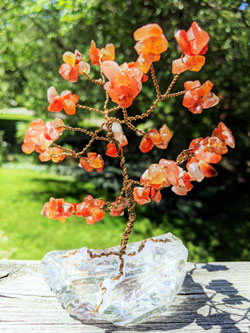 Red Agate Gemstone Tree