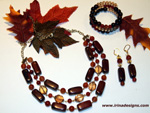 Agate and Wood Rhapsody jewellery set