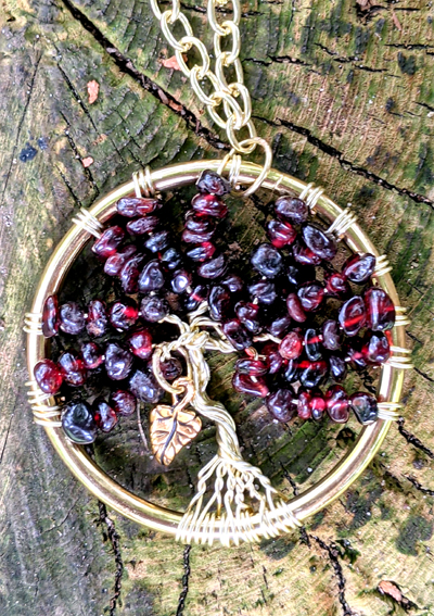 Garnet Tree of Life Pendant