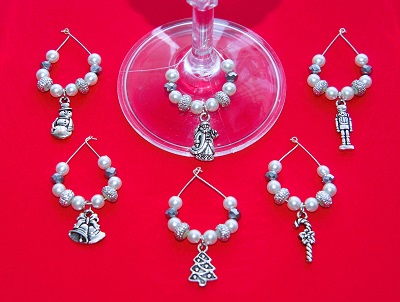 Winter Wineglass Charms